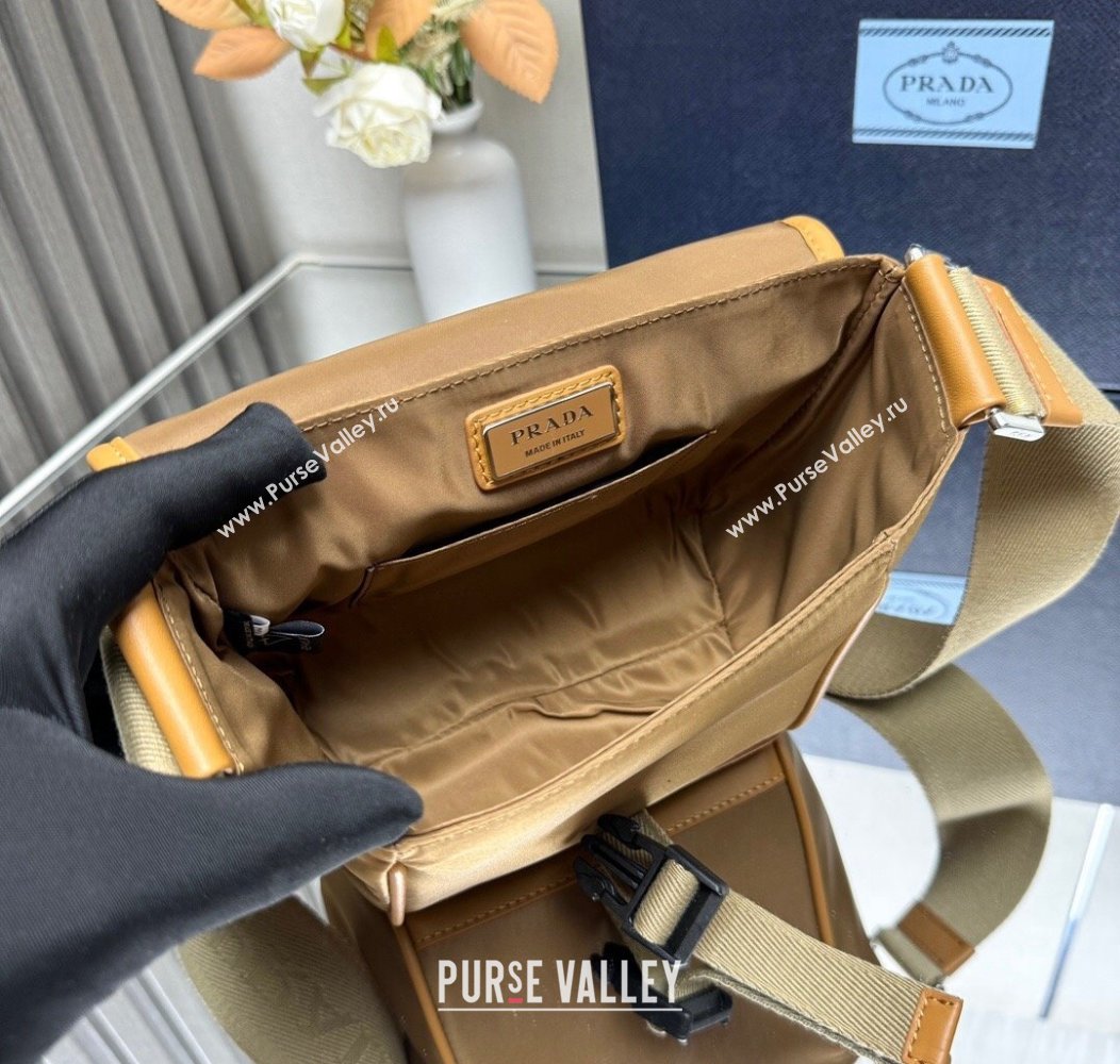 Prada Mens Re-Nylon and Saffiano leather shoulder bag 2VD070 Cork Beige 2024 (YZ-241213076)