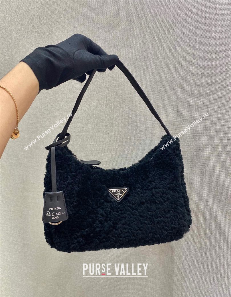 Prada Re-Edition 2000 Terry Hobo Mini bag 1NE515 Black 2024 1213 (YZ-241213085)