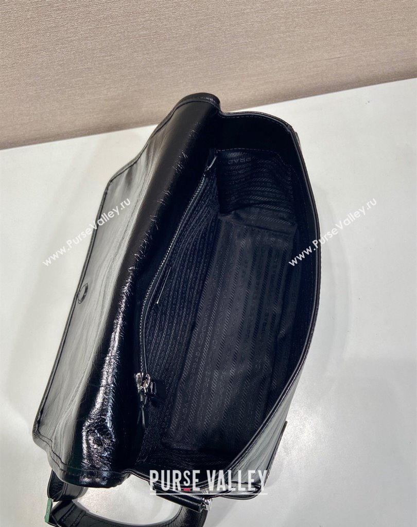 Prada Mens Oil Leather shoulder bag Black 2024 2VD073 (YZ-250407033)