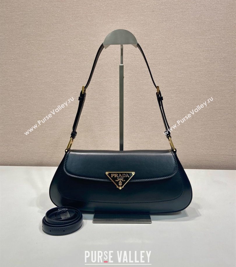 Prada Smooth Leather shoulder bag Black 2024 1BD344 (YZ-241213098)