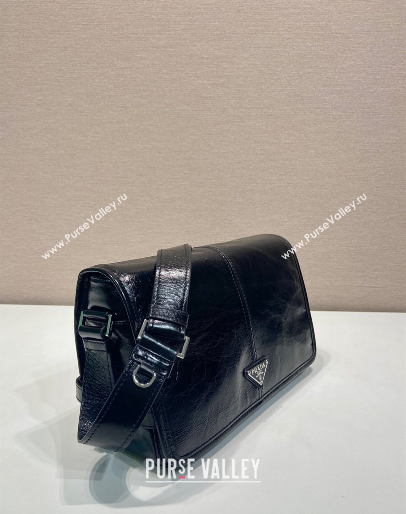 Prada Mens Oil Leather shoulder bag Black 2024 2VD073 (YZ-250407033)