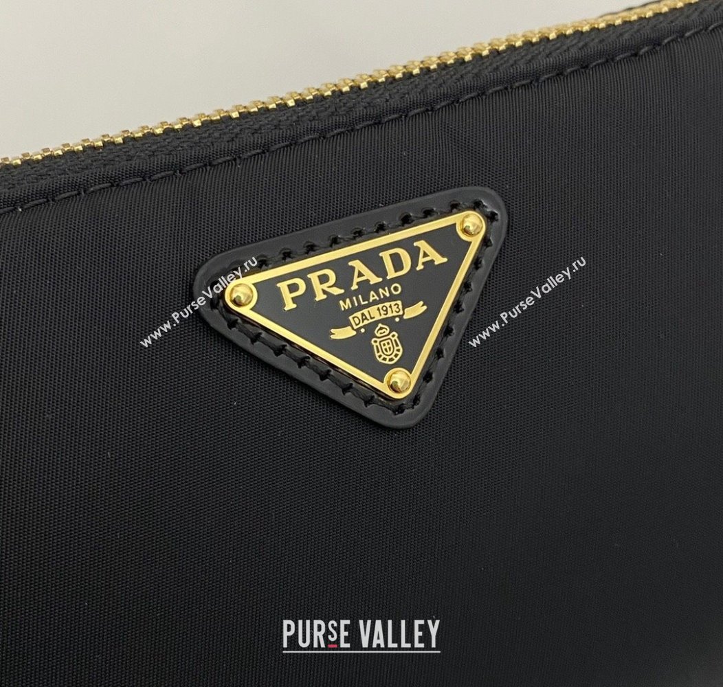 Prada Re-Edition 2002 small nylon shoulder bag 1BC201 Black 2024 (nana-241213099)