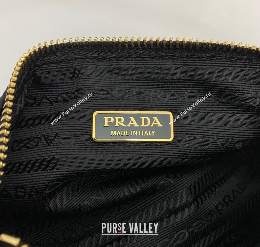 Prada Re-Edition 2002 small nylon shoulder bag 1BC201 Black 2024 (nana-241213099)