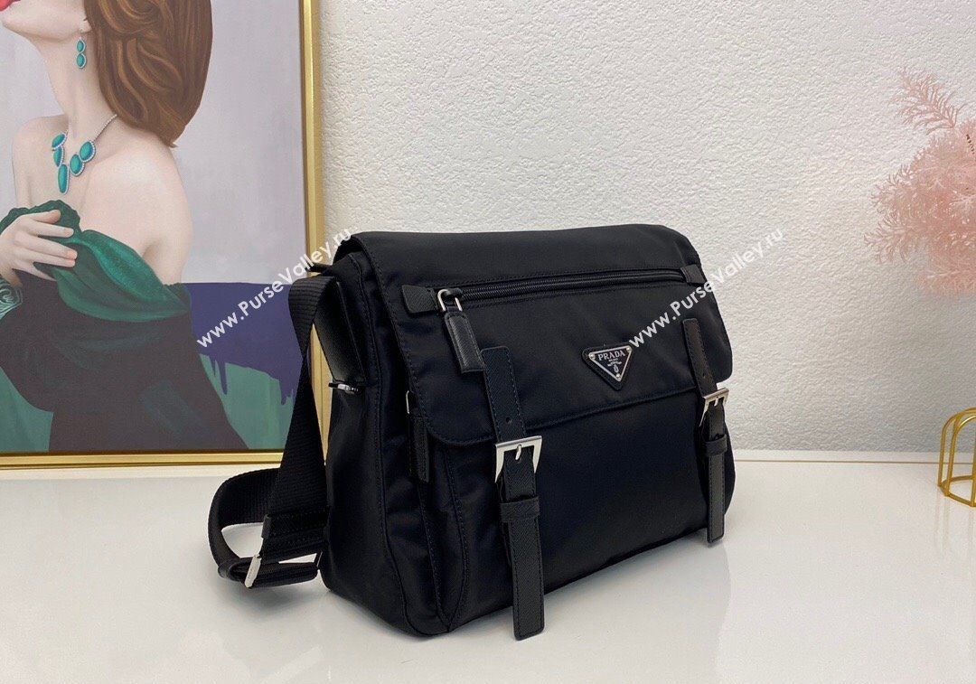 Prada Mens Nylon Messenger bag Black 2024 BT6671 (nana-241213107)