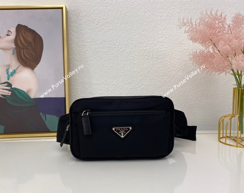 Prada Black Nylon Belt Bag 2024 VA0977 (nana-241213110)