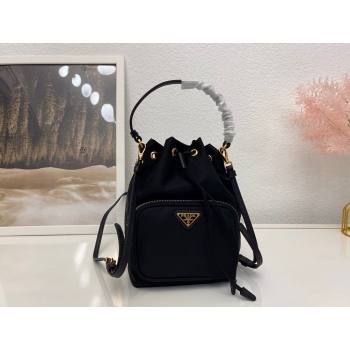 Prada small nylon bucket bag 1N1864 Black 2024 (nana-241213102)