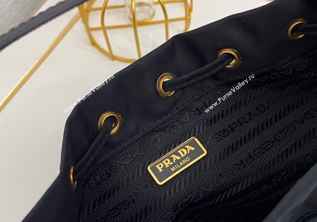 Prada small nylon bucket bag 1N1864 Black 2024 (nana-241213102)