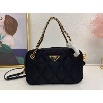 Prada Quilted nylon shoulder bag 1BG910 Black 2024 (nana-241213103)