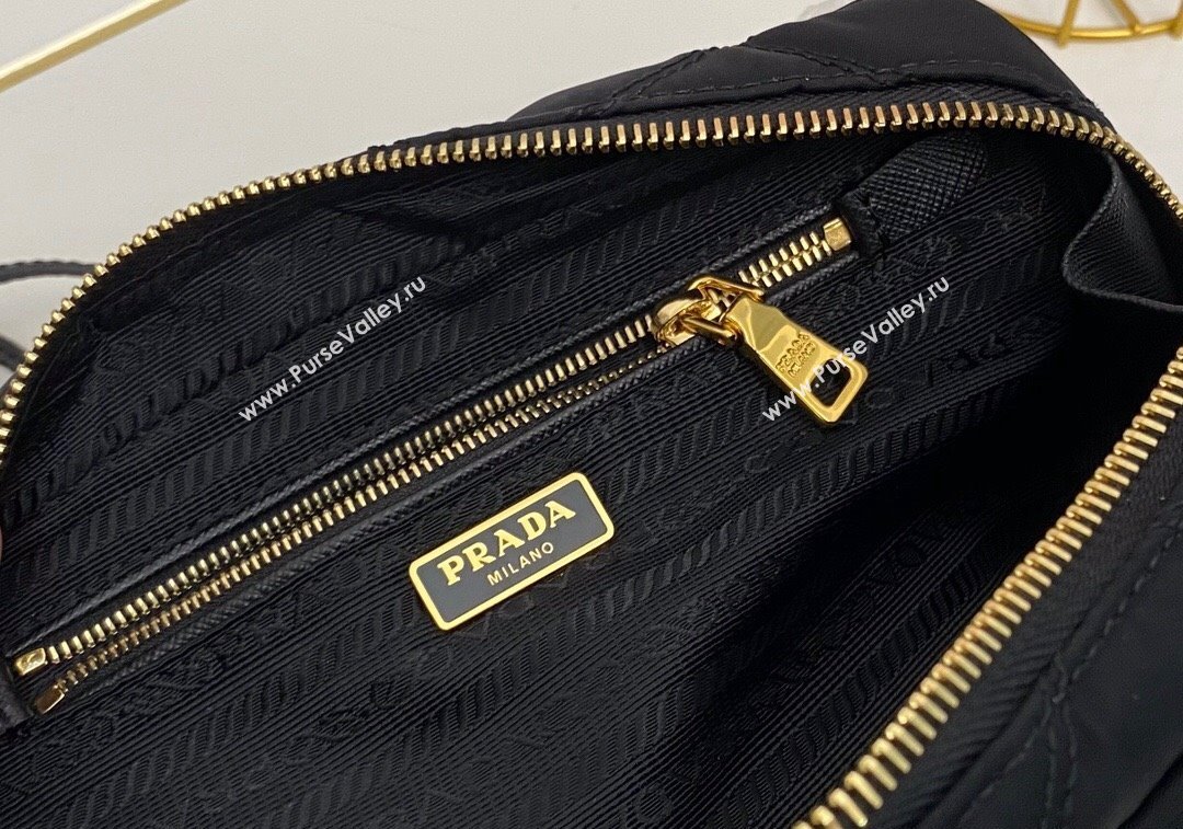 Prada Quilted nylon shoulder bag 1BG910 Black 2024 (nana-241213103)