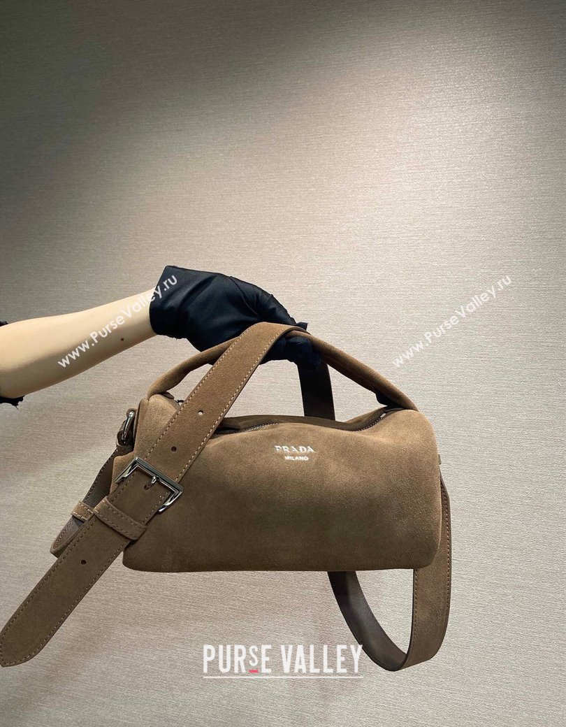Prada Suede shoulder bag Brown 2025 2VH188 (YZ-250207008)