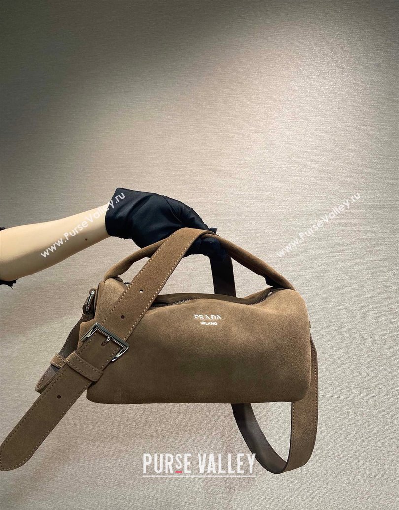 Prada Suede shoulder bag Brown 2025 2VH188 (YZ-250521017)
