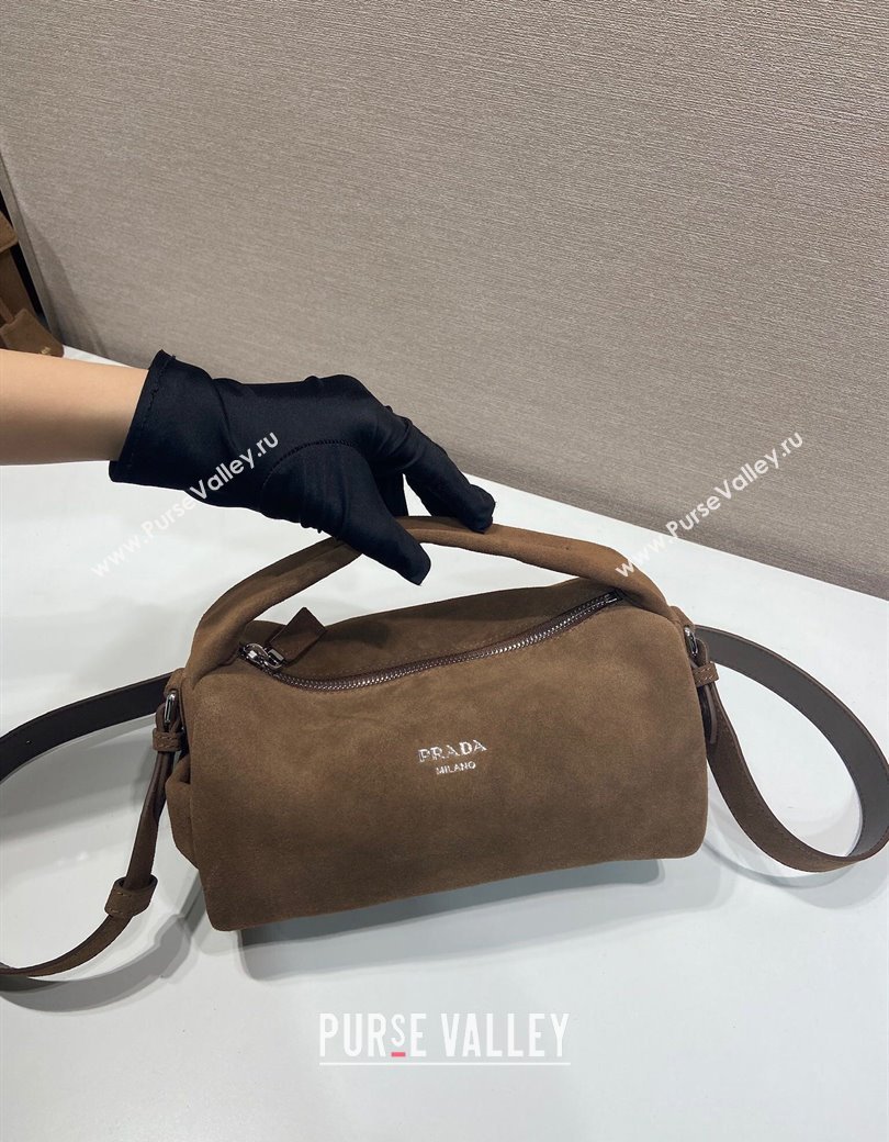 Prada Suede shoulder bag Brown 2025 2VH188 (YZ-250207008)