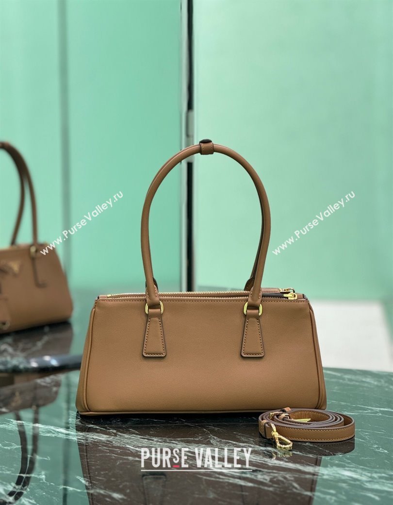 Prada leather shoulder bag Brown 2025 1BA457 (YZ-250207020)