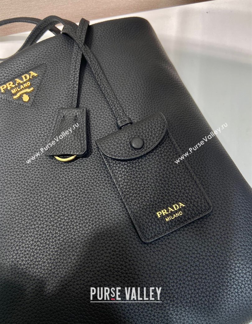 Prada Large leather tote bag Black 2025 1BG550 (YZ-250207021)