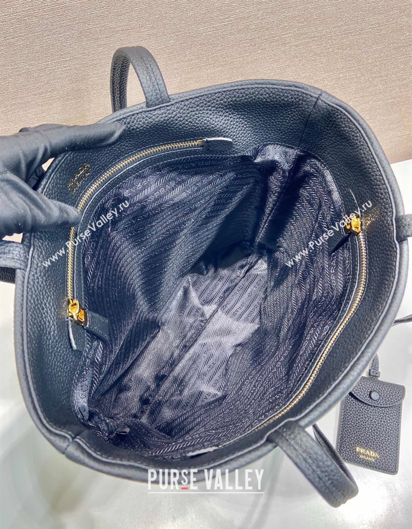 Prada Large leather tote bag Black 2025 1BG550 (YZ-250207021)