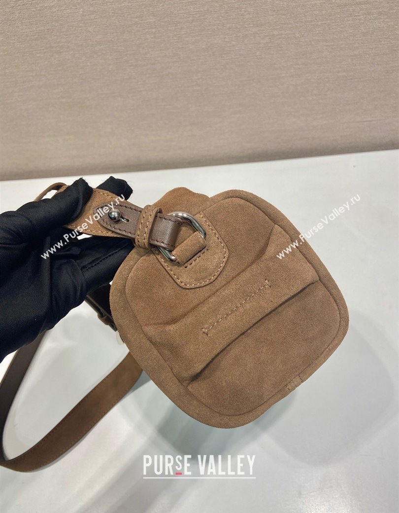 Prada Suede shoulder bag Brown 2025 2VH188 (YZ-250207008)