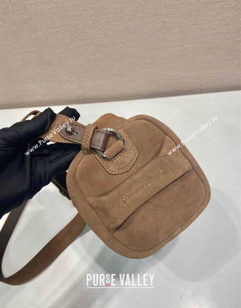 Prada Suede shoulder bag Brown 2025 2VH188 (YZ-250521017)