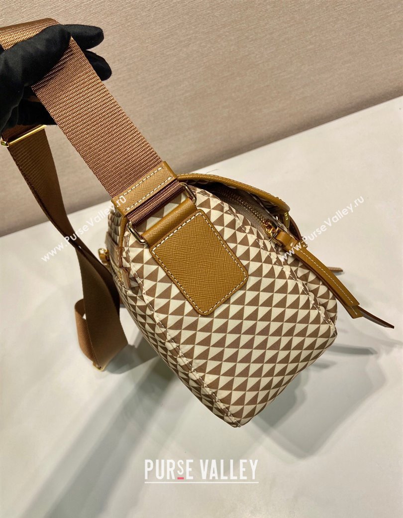 Prada Symbole Printed Nylon Messenger Bag Beige 2025 1BD383 (YZ-250207022)