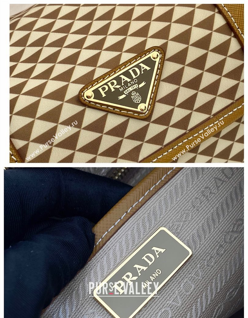 Prada Symbole Printed Nylon Messenger Bag Beige 2025 1BD383 (YZ-250207022)