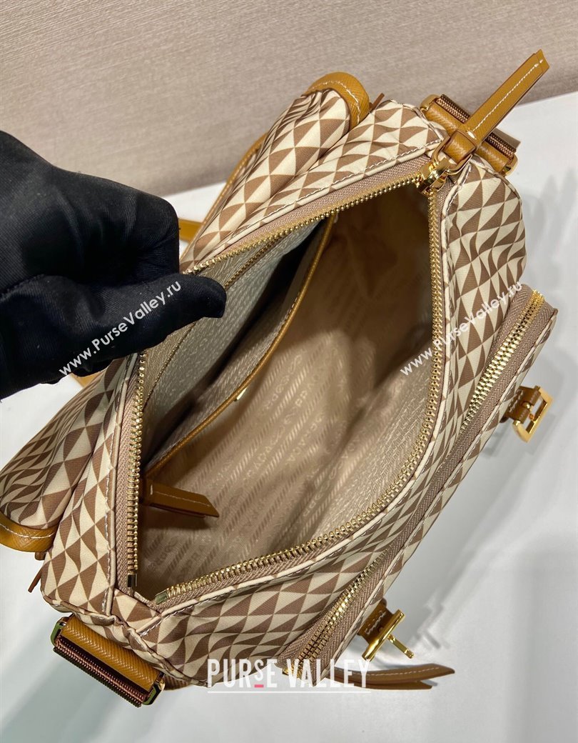 Prada Symbole Printed Nylon Messenger Bag Beige 2025 1BD383 (YZ-250207022)