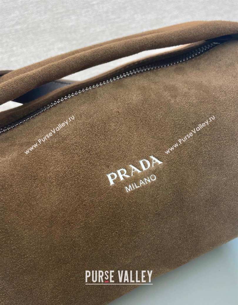 Prada Suede shoulder bag Brown 2025 2VH188 (YZ-250207008)
