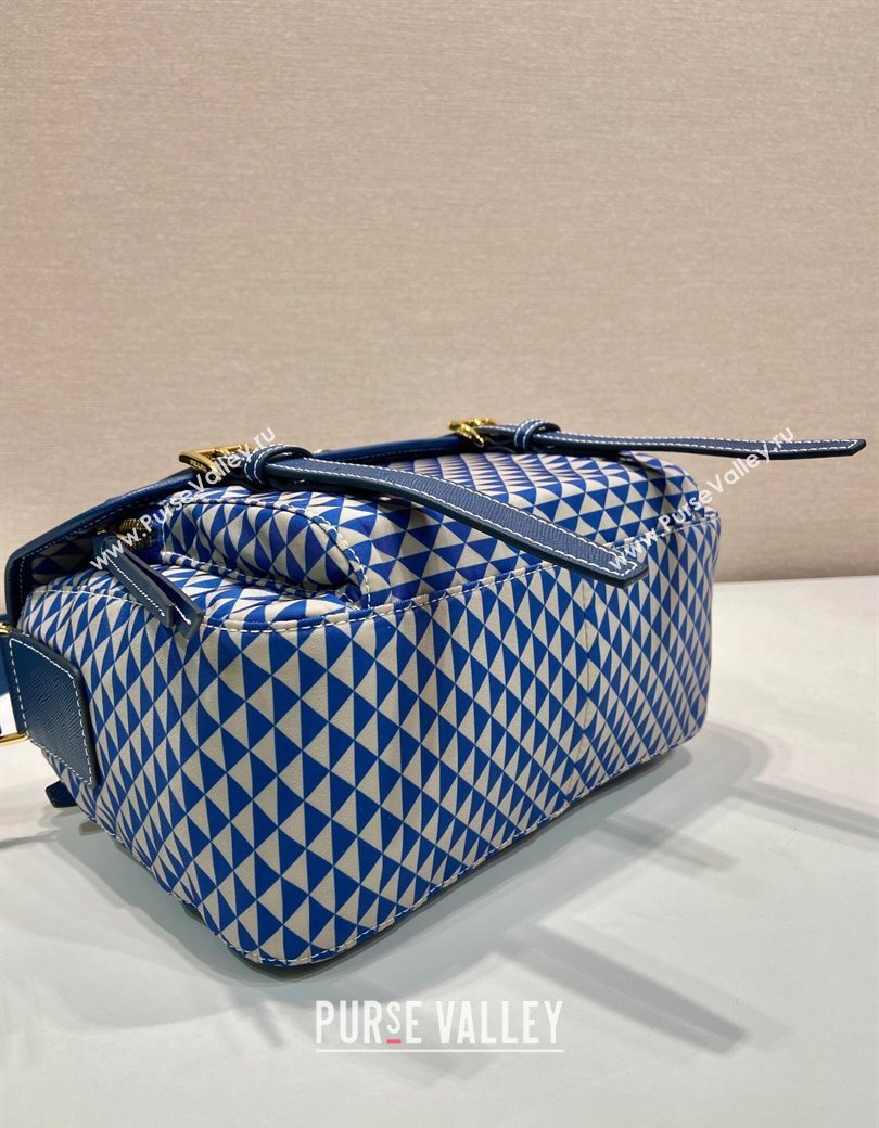 Prada Symbole Printed Nylon Messenger Bag Blue 2025 1BD383 (YZ-250207023)