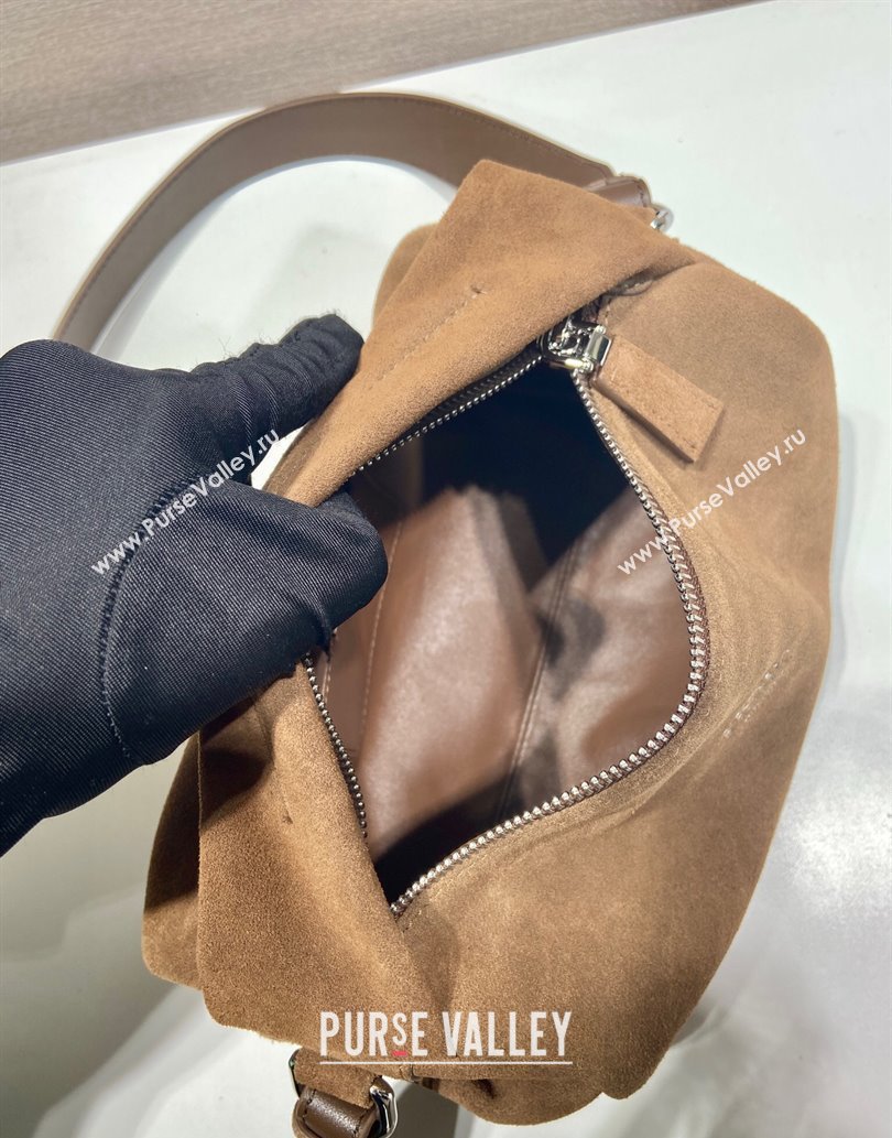 Prada Suede shoulder bag Brown 2025 2VH188 (YZ-250521017)