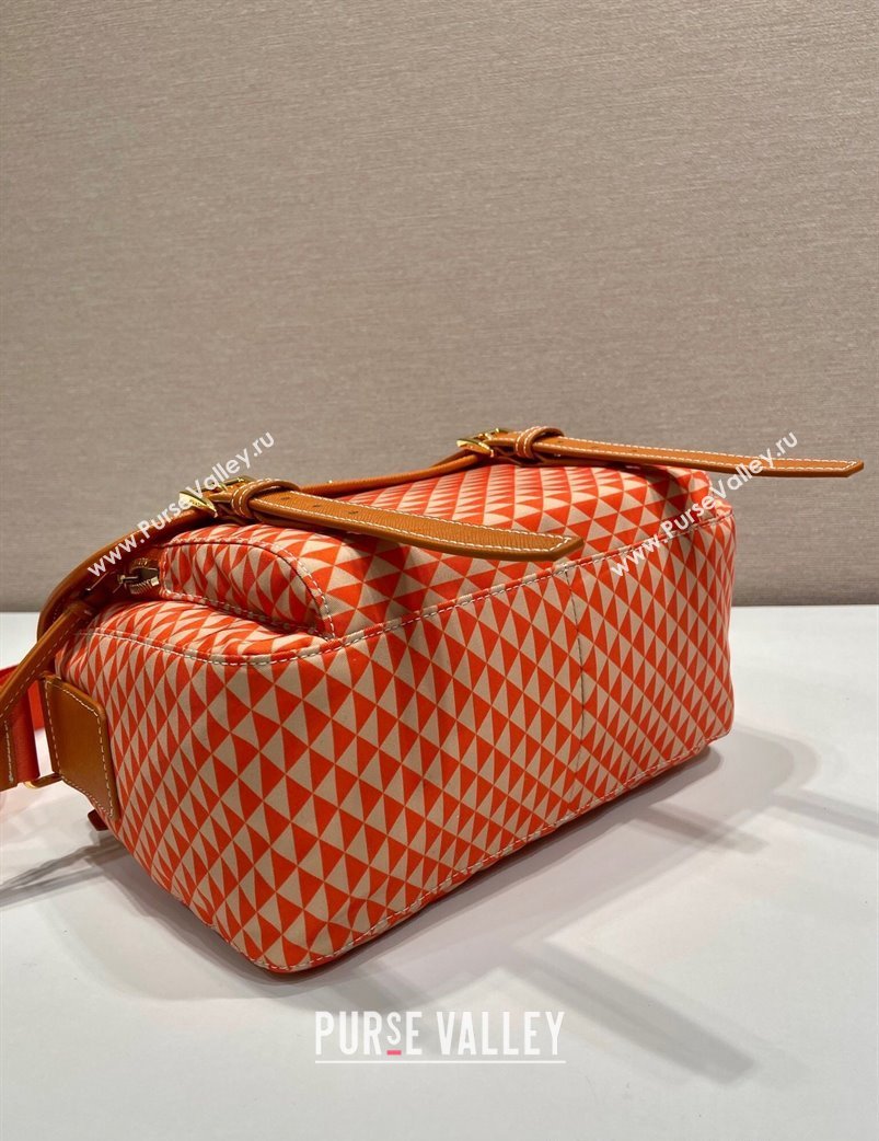 Prada Symbole Printed Nylon Messenger Bag Orange 2025 1BD383 (YZ-250207024)