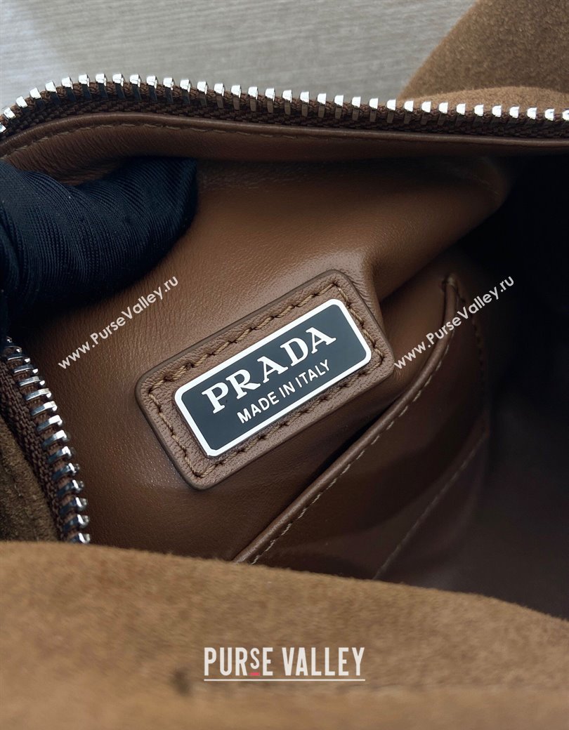 Prada Suede shoulder bag Brown 2025 2VH188 (YZ-250207008)