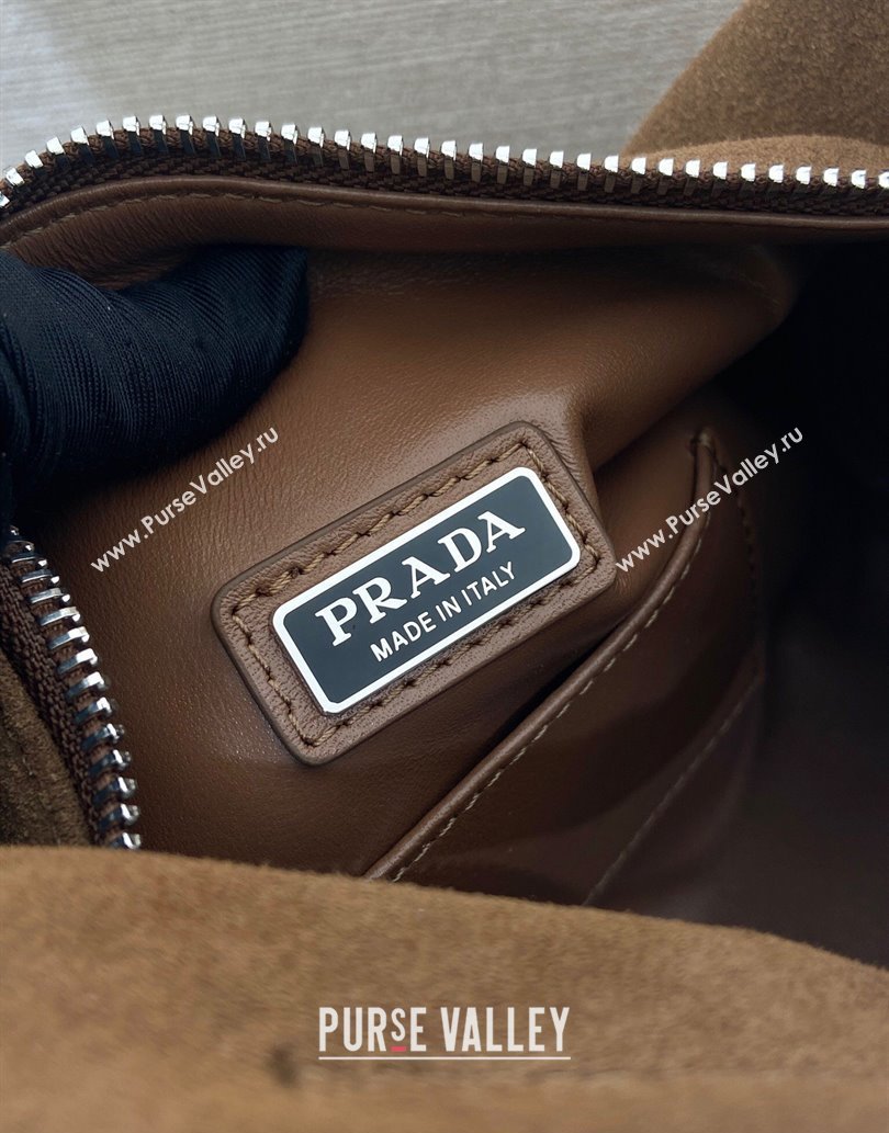 Prada Suede shoulder bag Brown 2025 2VH188 (YZ-250521017)