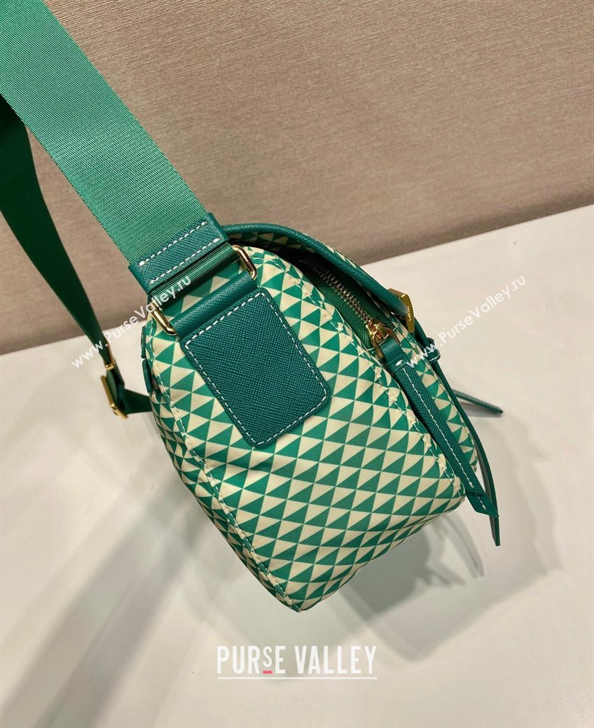 Prada Symbole Printed Nylon Messenger Bag Green 2025 1BD383 (YZ-250207025)