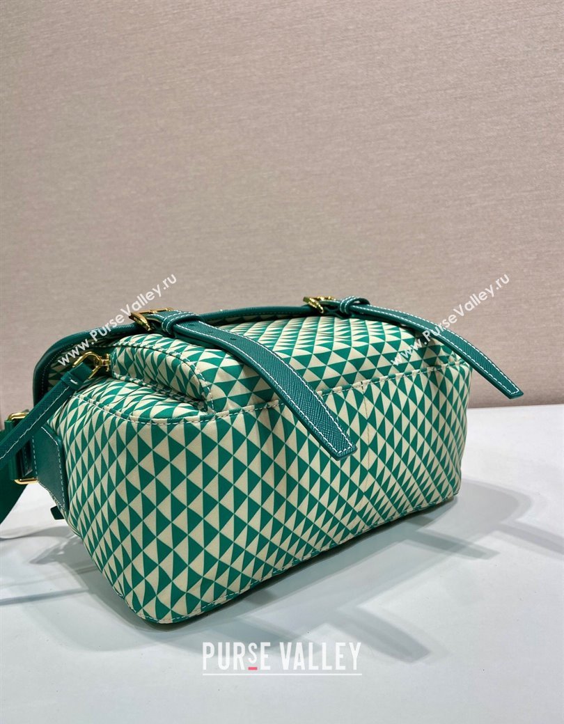Prada Symbole Printed Nylon Messenger Bag Green 2025 1BD383 (YZ-250207025)