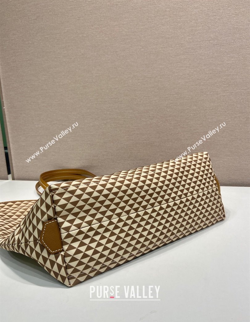 Prada Tassuto Triangulum Printed Nylon Tote Bag Beige 2025 1BD552 (YZ-250207026)