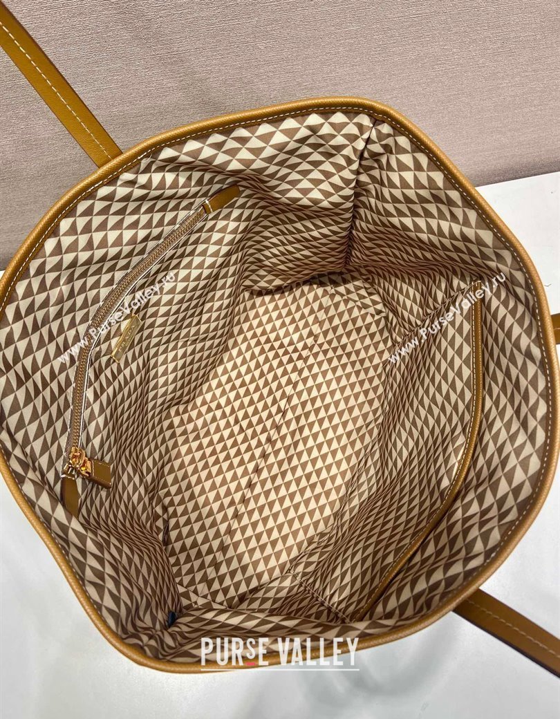 Prada Tassuto Triangulum Printed Nylon Tote Bag Beige 2025 1BD552 (YZ-250207026)