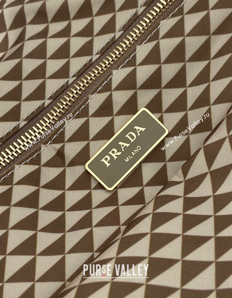 Prada Tassuto Triangulum Printed Nylon Tote Bag Beige 2025 1BD552 (YZ-250207026)
