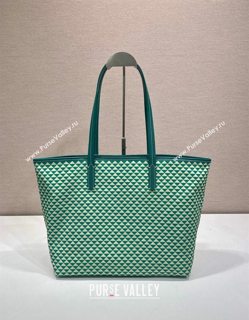 Prada Tassuto Triangulum Printed Nylon Tote Bag Green 2025 1BD552 (YZ-250207027)