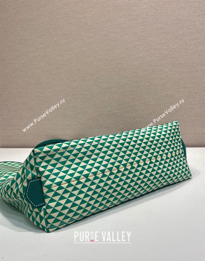 Prada Tassuto Triangulum Printed Nylon Tote Bag Green 2025 1BD552 (YZ-250207027)