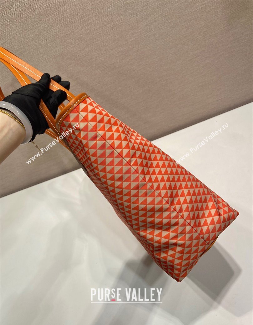 Prada Tassuto Triangulum Printed Nylon Tote Bag Orange 2025 1BD552 (YZ-250207028)
