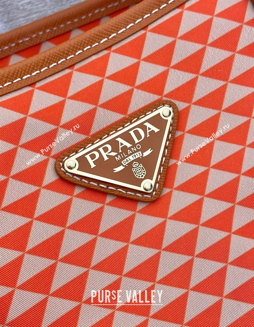 Prada Tassuto Triangulum Printed Nylon Tote Bag Orange 2025 1BD552 (YZ-250207028)