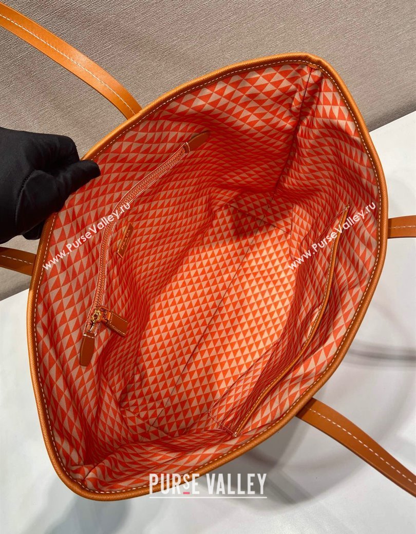 Prada Tassuto Triangulum Printed Nylon Tote Bag Orange 2025 1BD552 (YZ-250207028)