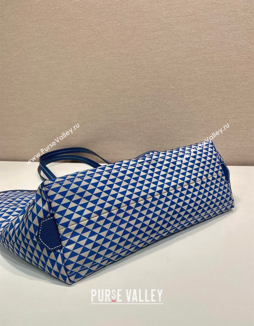 Prada Tassuto Triangulum Printed Nylon Tote Bag Blue 2025 1BD552 (YZ-250207029)