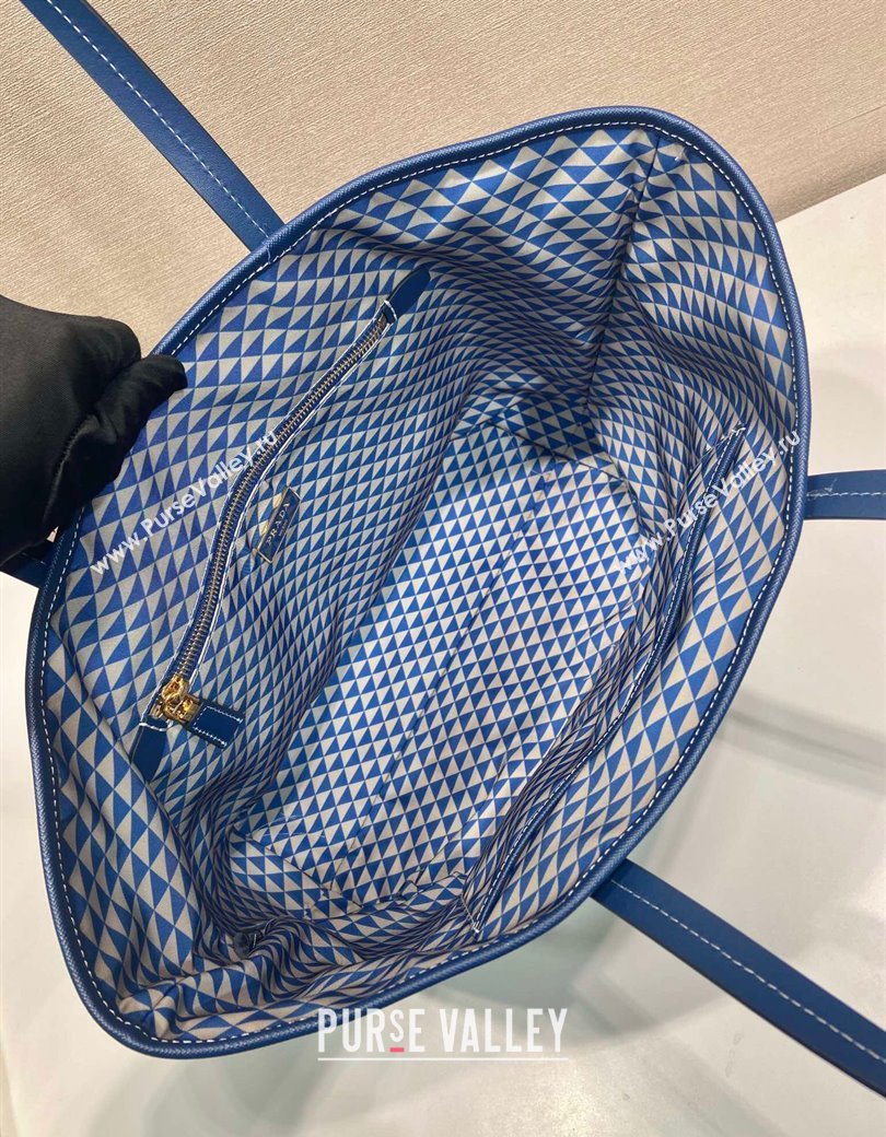 Prada Tassuto Triangulum Printed Nylon Tote Bag Blue 2025 1BD552 (YZ-250207029)