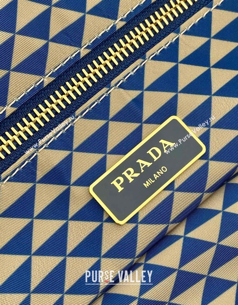 Prada Tassuto Triangulum Printed Nylon Tote Bag Blue 2025 1BD552 (YZ-250207029)