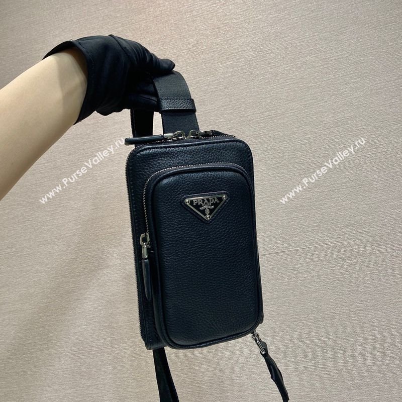 Prada Mens Leather smartphone case Mini Bag Black 2025 2ZH195 (YZ-250207030)