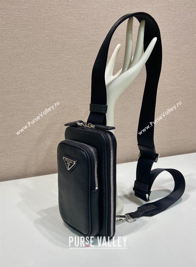Prada Mens Leather smartphone case Mini Bag Black 2025 2ZH195 (YZ-250207030)
