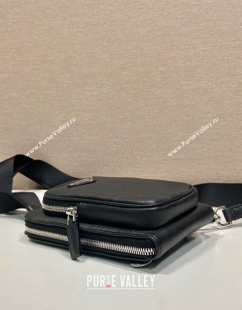 Prada Mens Leather smartphone case Mini Bag Black 2025 2ZH195 (YZ-250207030)