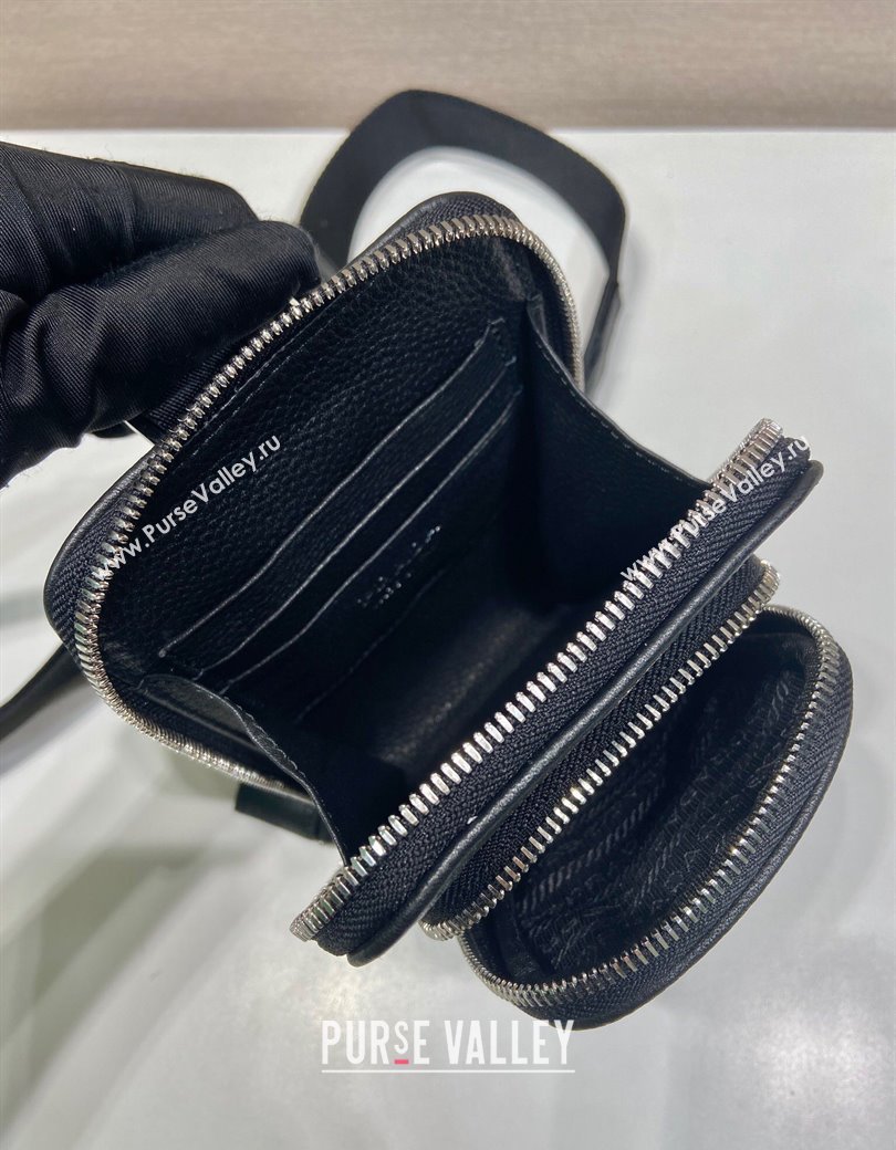 Prada Mens Leather smartphone case Mini Bag Black 2025 2ZH195 (YZ-250207030)