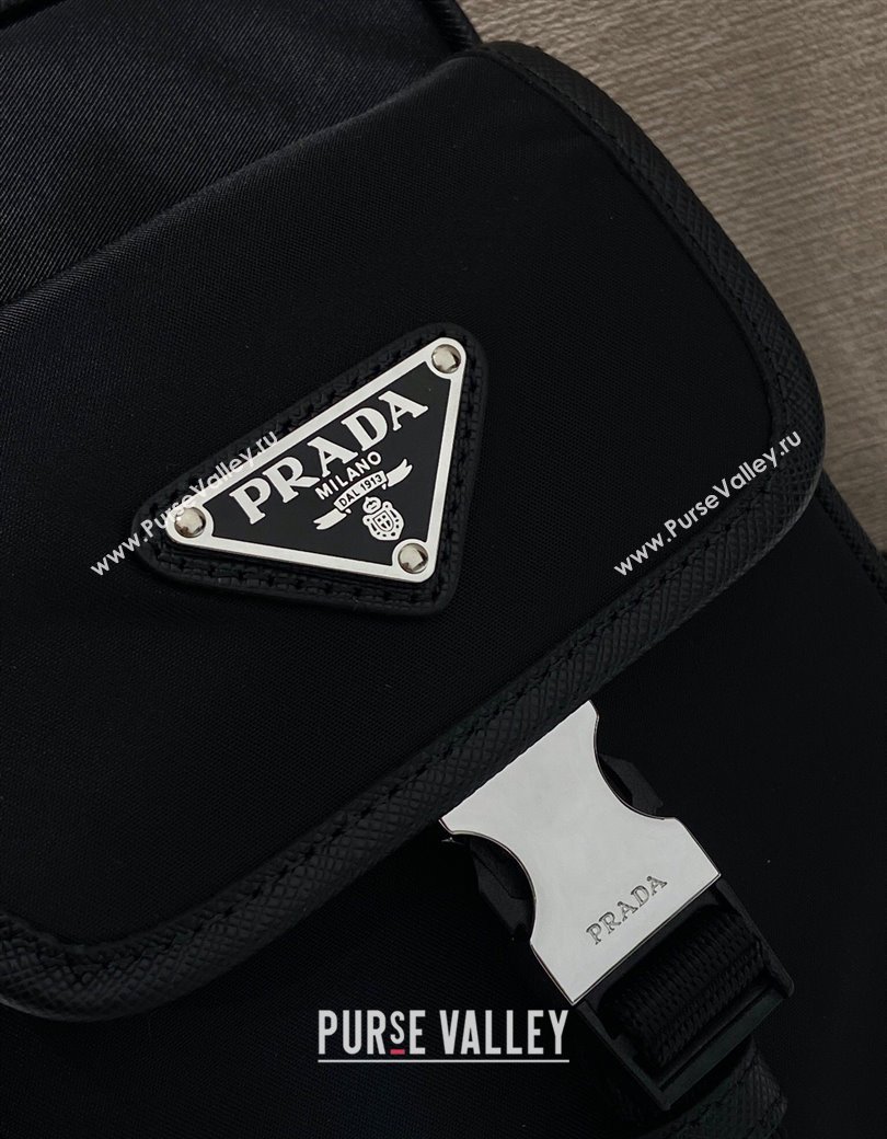 Prada Mens Re-Nylon and Saffiano leather smartphone case Mini bag Black 2025 2ZH194 (YZ-250207031)