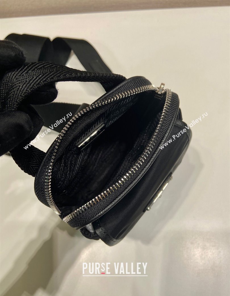 Prada Mens Re-Nylon and Saffiano leather smartphone case Mini bag Black 2025 2ZH194 (YZ-250207031)