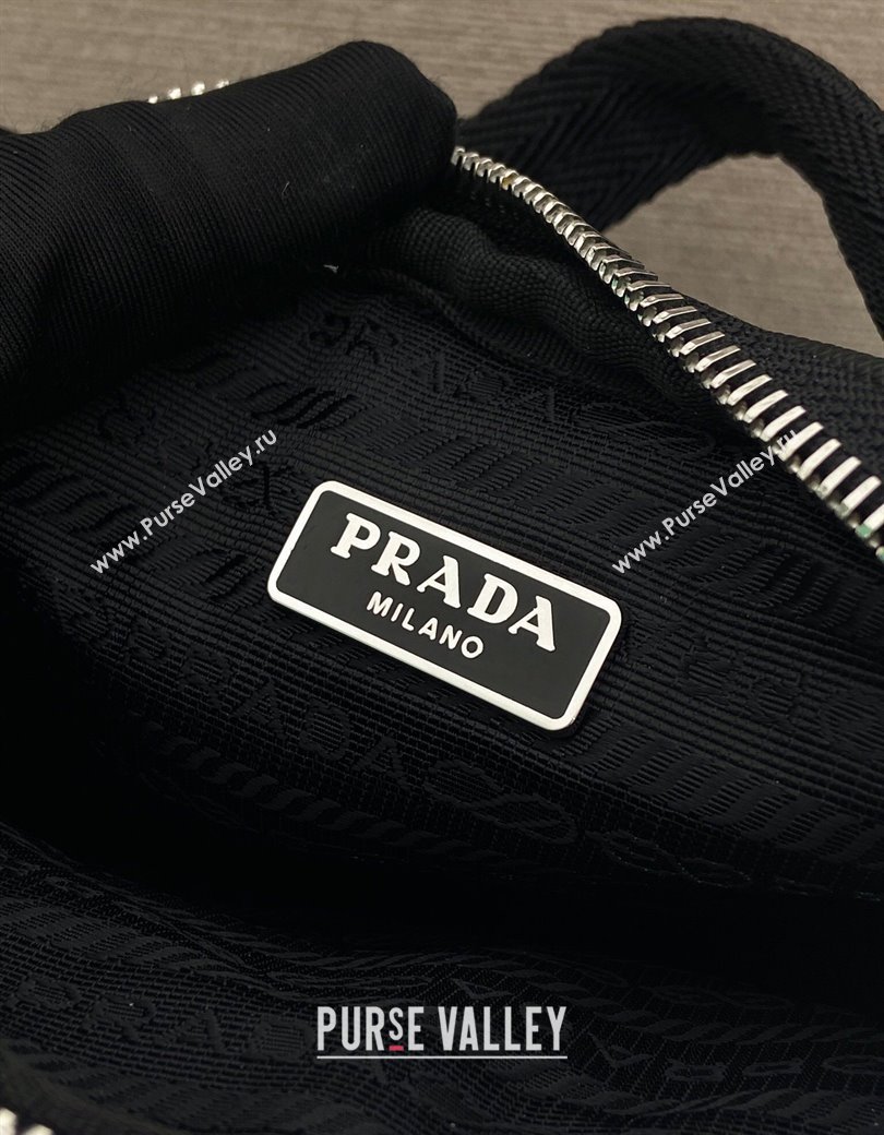 Prada Mens Re-Nylon and Saffiano leather smartphone case Mini bag Black 2025 2ZH194 (YZ-250207031)